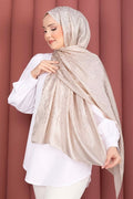 Self-Patterned Jacquard Scarf Series Cream
