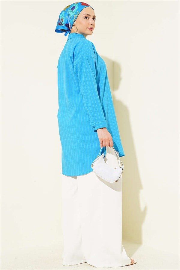 Self-Striped Shirt, Blue