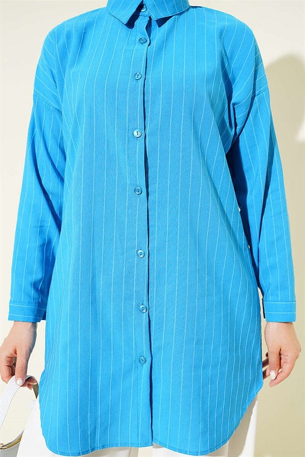 Self-Striped Shirt, Blue