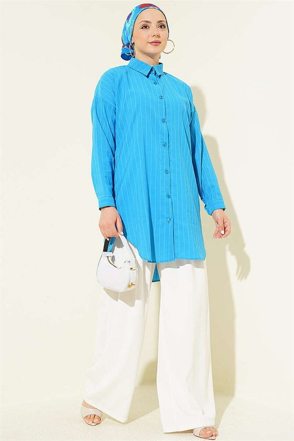 Self-Striped Shirt, Blue