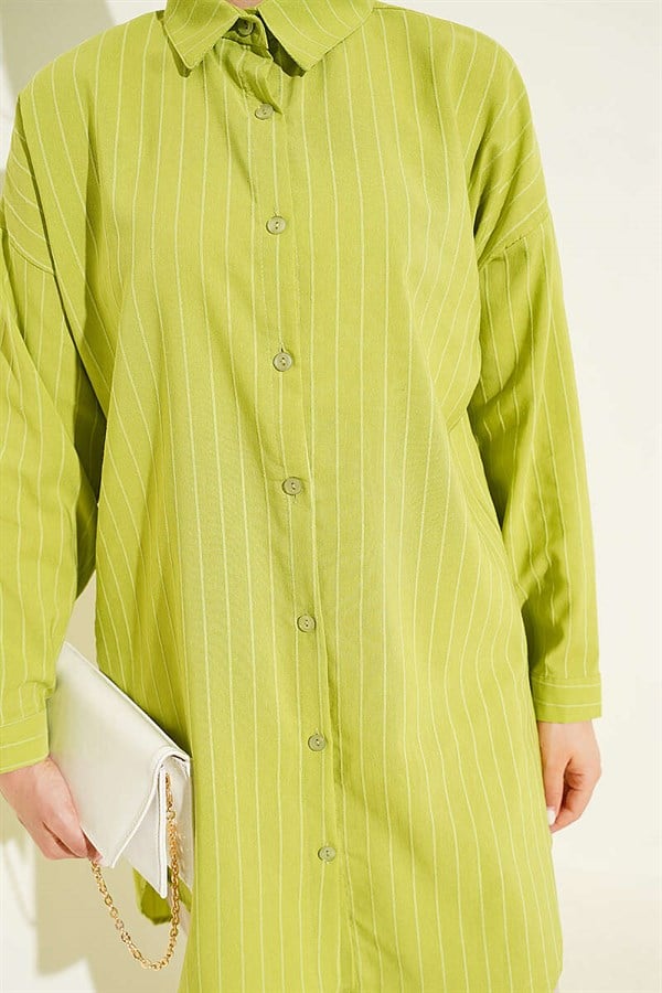 Self-striped Shirt Green