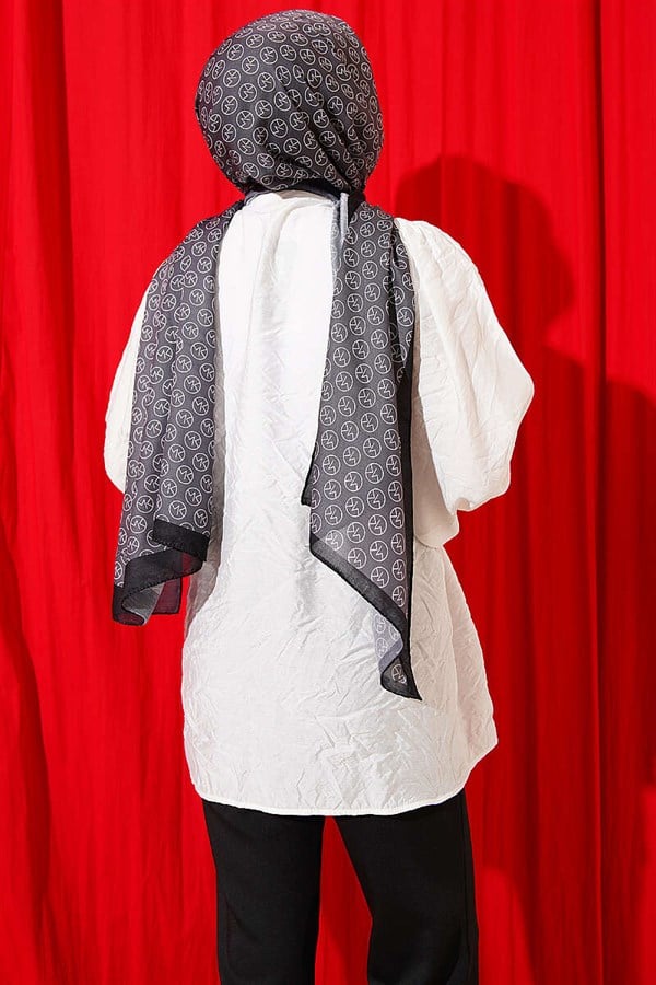 Shirt with Self-Belt Detail, Ecru