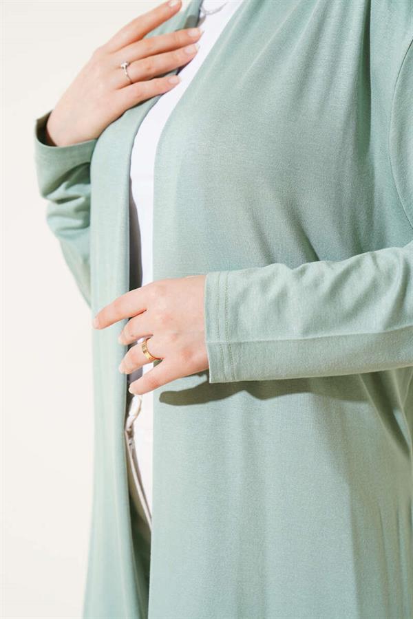 Self Belted Basic Cardigan Almond Green