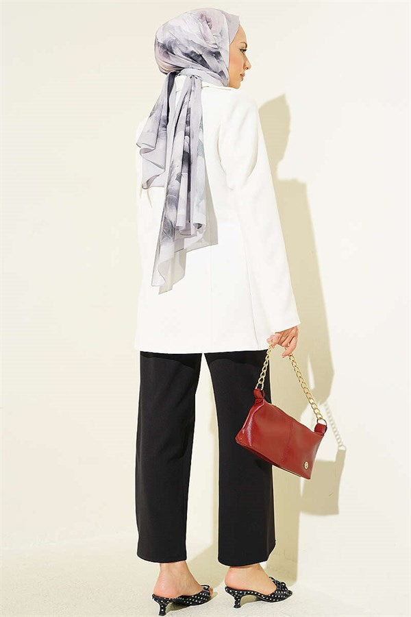 Self-Belted Double Pants Black
