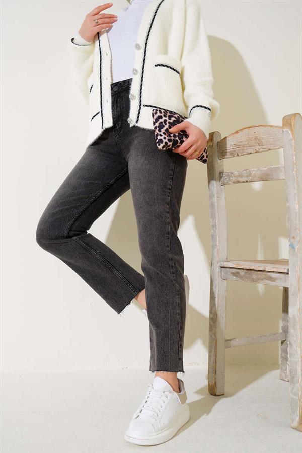Cut Skinny Leg Jeans Smoked