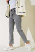 Cut-off Skinny Jeans Grey Snow