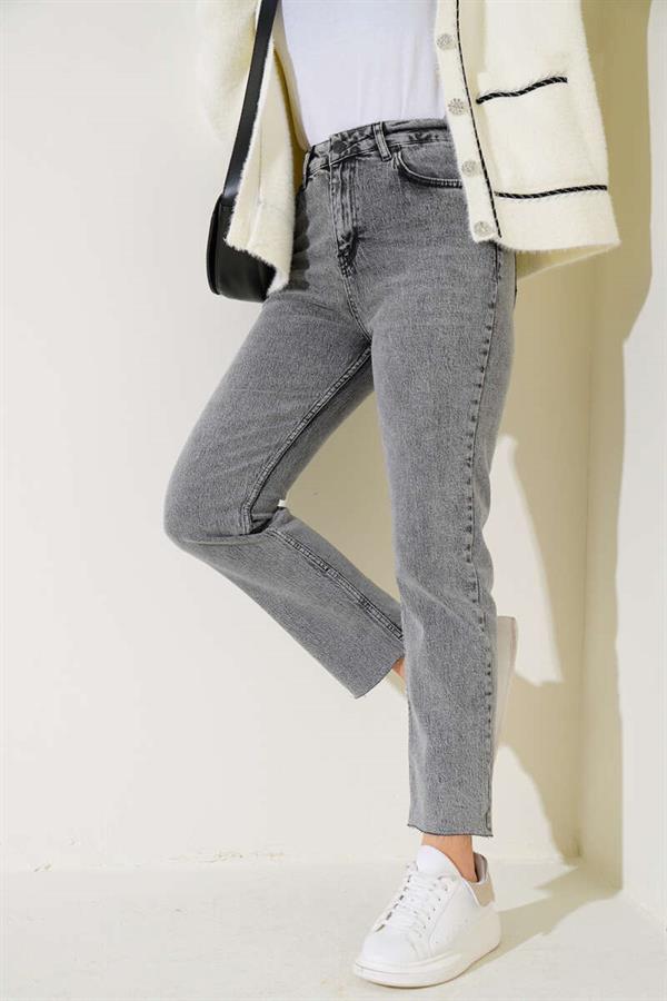 Cut-off Skinny Jeans Grey Snow