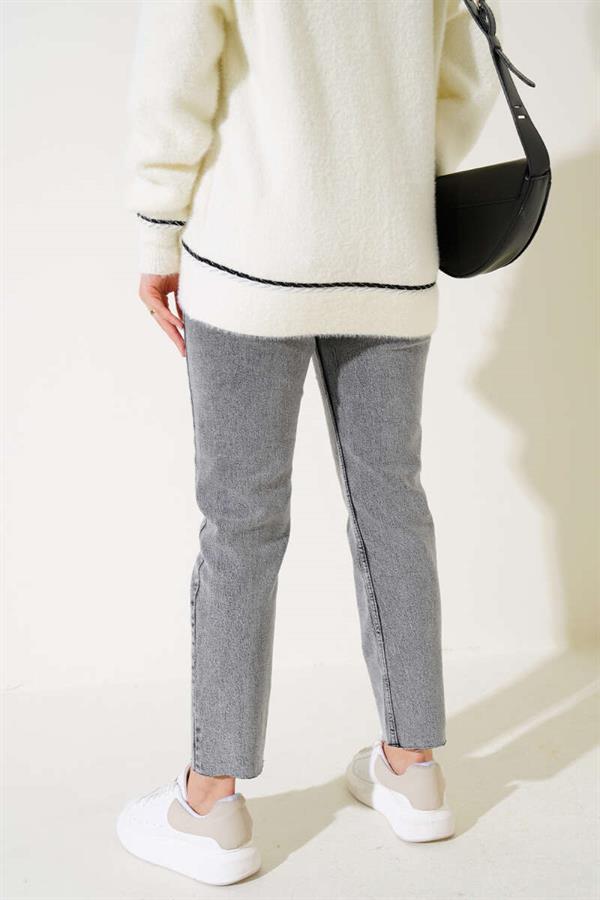 Cut-off Skinny Jeans Grey Snow