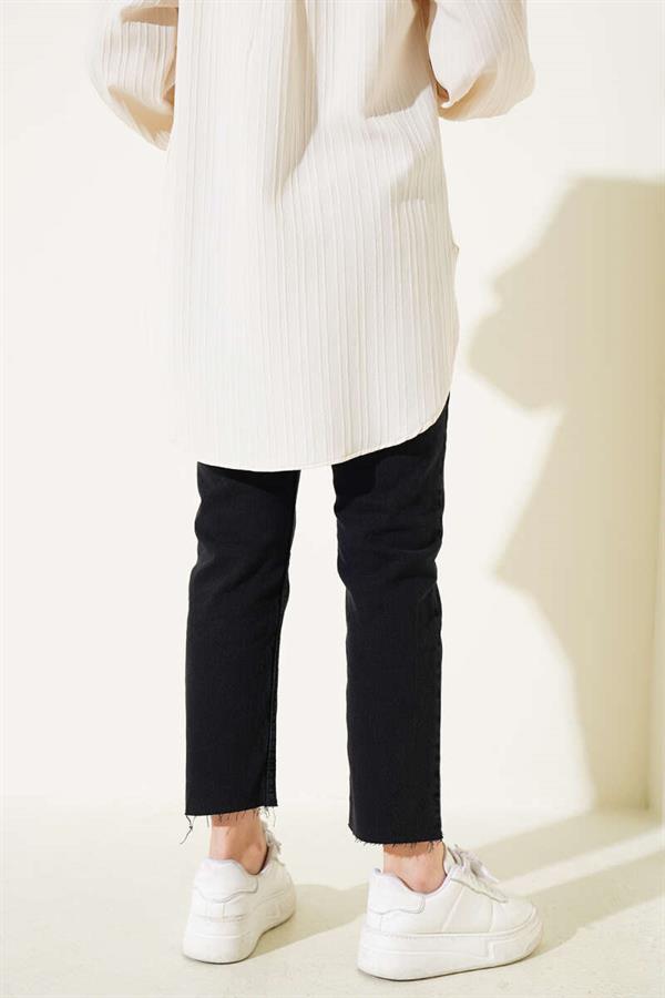 Cut-off Skinny Leg Trousers Smoked