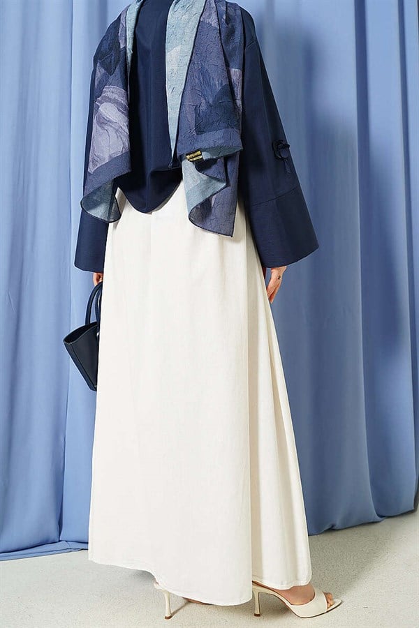 Linen Double Pocket Skirt, Ecru