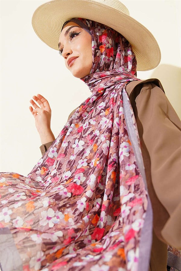 Wildflowers Series Bamboo Crash Shawl Slate Grey
