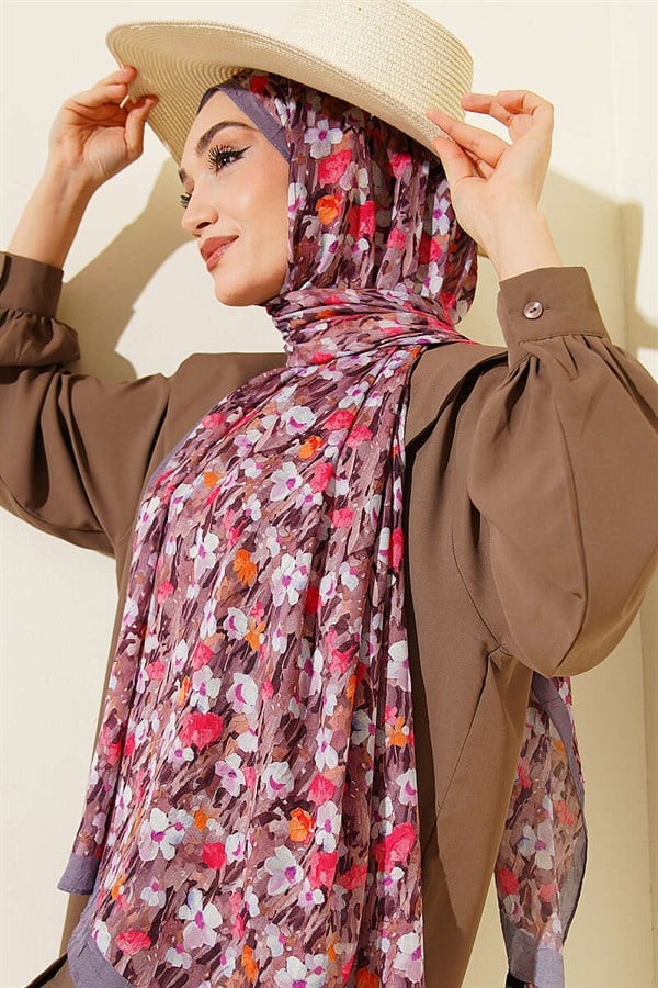 Wildflowers Series Bamboo Crash Shawl Slate Grey