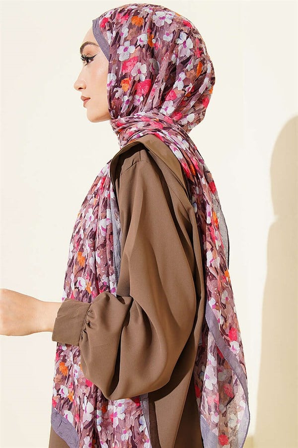 Wildflowers Series Bamboo Crash Shawl Slate Grey