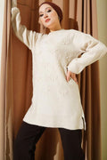 Cherry Bunch Embossed Soft Knit Tunic Stone