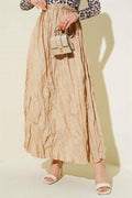 Crinkle Pleated Skirt Beige
