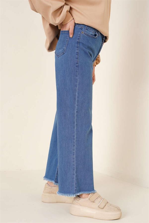 Short Tassel Jeans Denim Blue