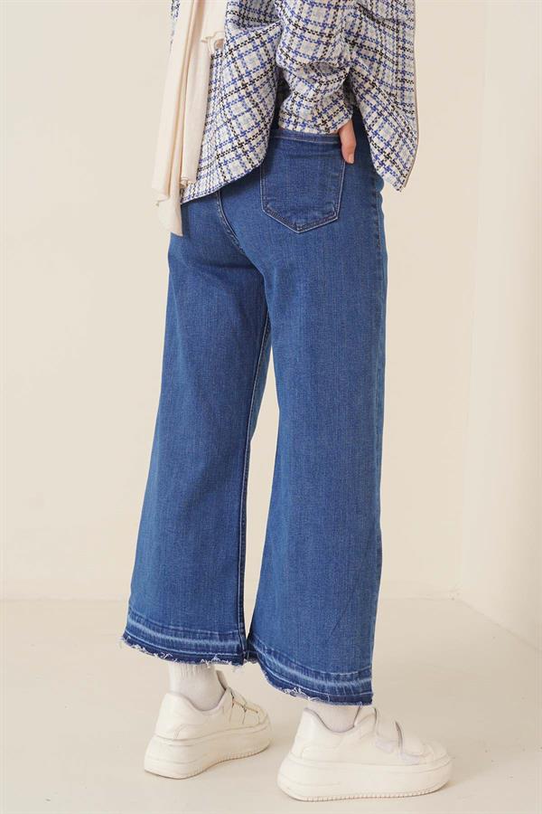 Short Tassel Jeans Mid Denim