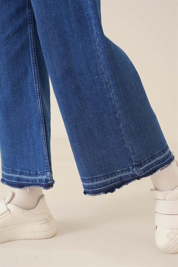 Short Tassel Jeans Mid Denim