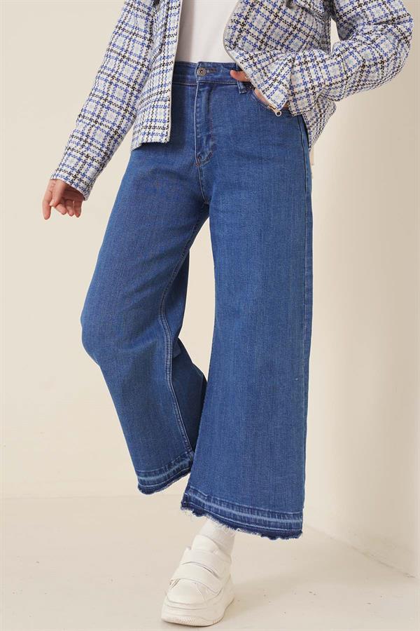 Short Tassel Jeans Mid Denim