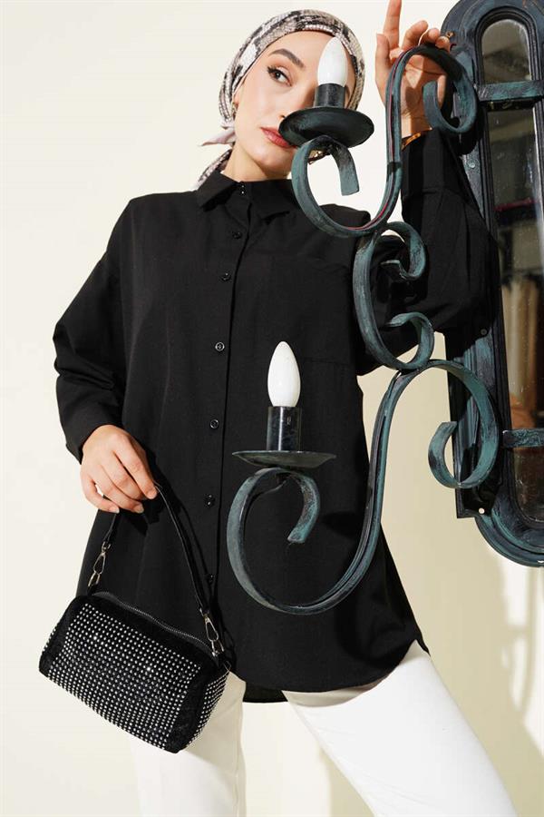 Classic Collar Pocket Shirt Black