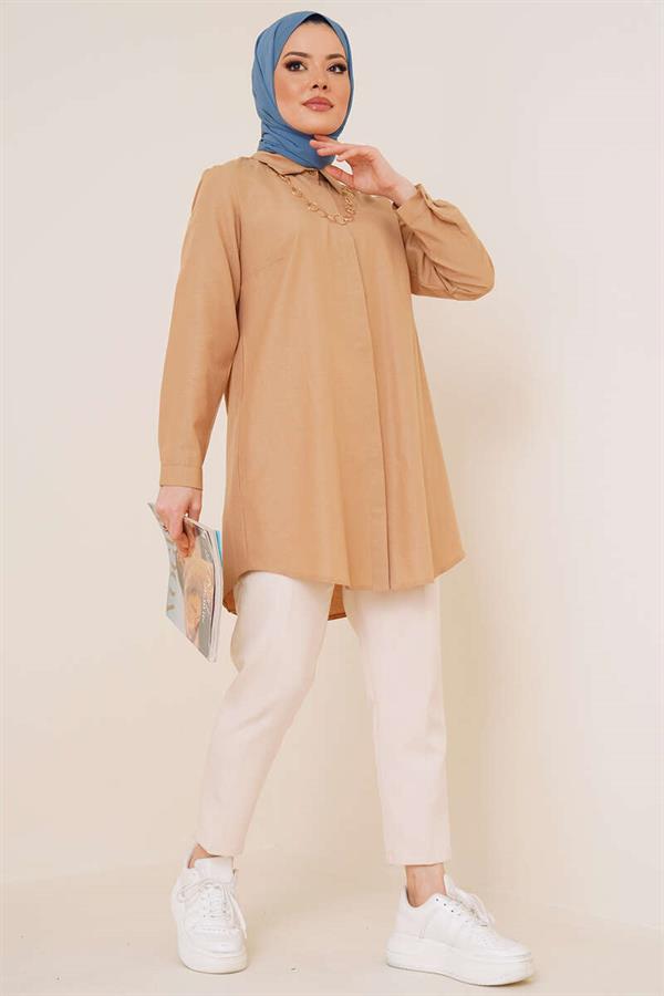 Classic Collar Oval Cut Earth Shirt