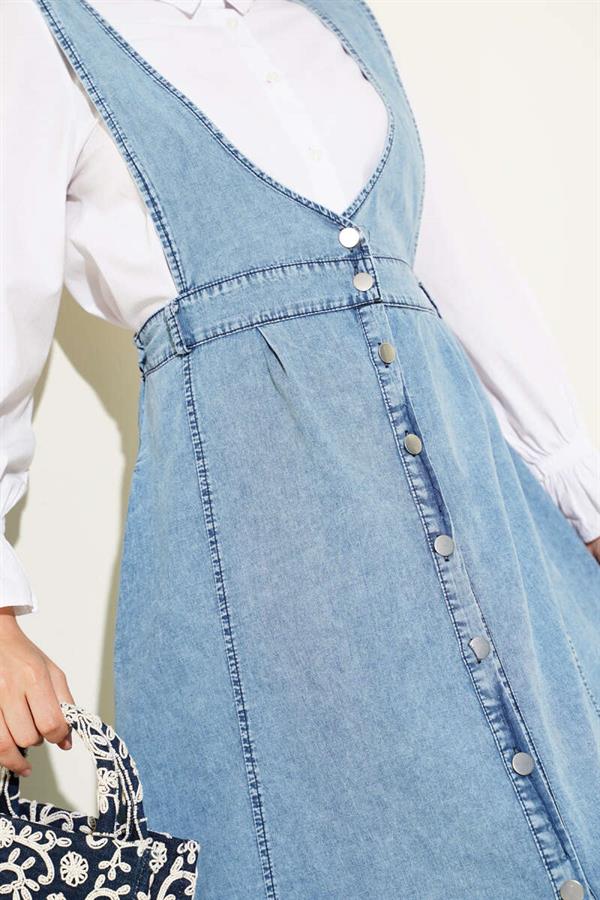 Flared Waist Elastic Vest Open Jeans