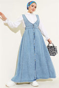 Flared Waist Elastic Vest Open Jeans