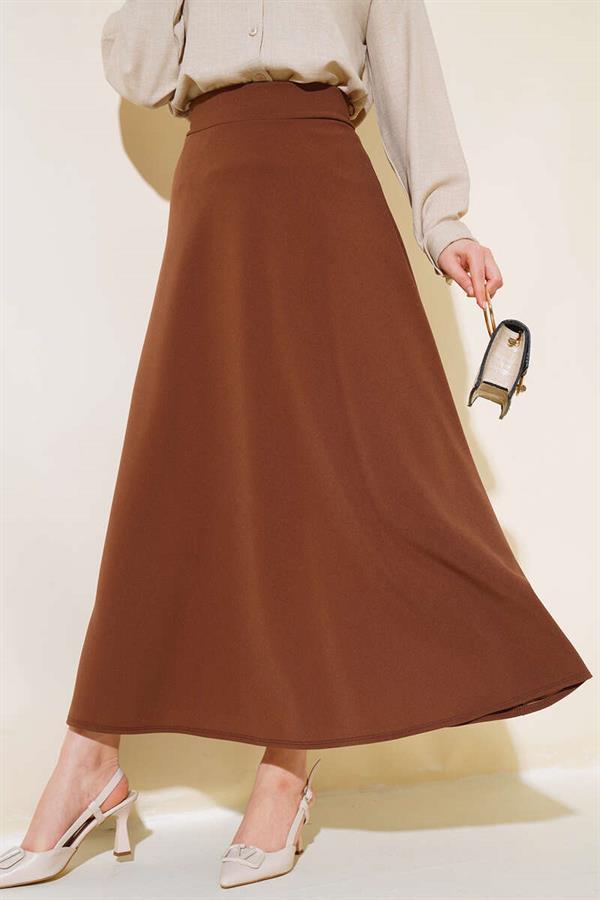 Flared Bell Skirt Brown