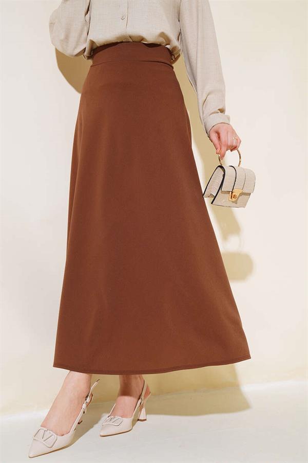 Flared Bell Skirt Brown