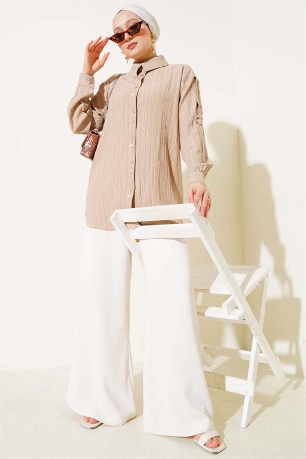 Sleeve Epaulette Shirt Latte