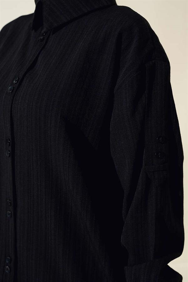 Sleeve Epaulette Shirt Black