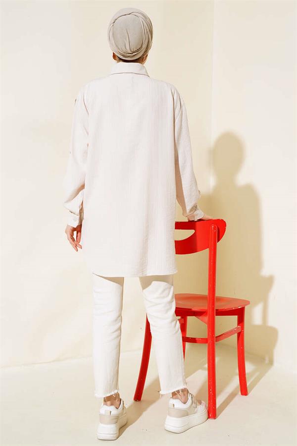 Sleeve Epaulette Shirt Stone