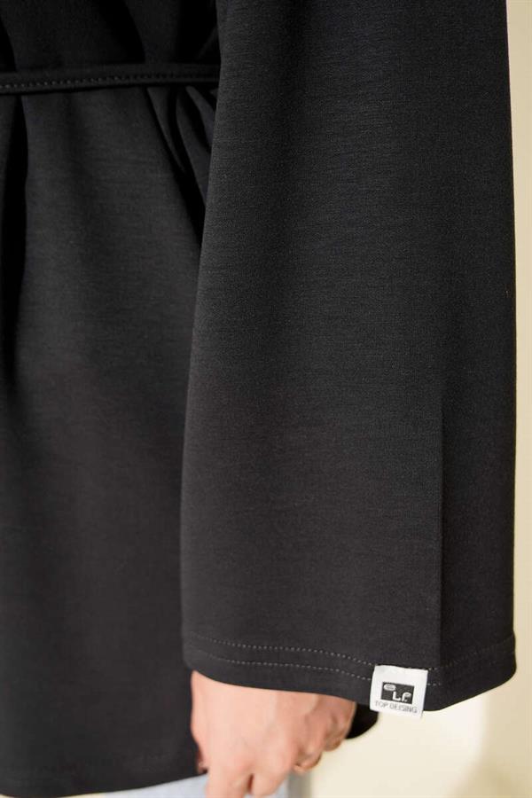 Loysha Rope Belted Tunic with Sleeve Crests Anthracite