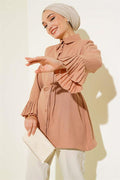 Cuff Pleated Shirt Latte