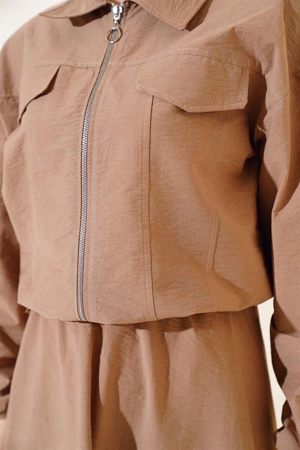 Mink Skirted 2 Piece Set with Elastic Wrists
