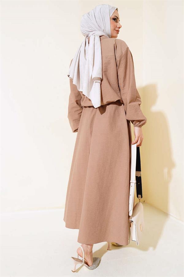 Mink Skirted 2 Piece Set with Elastic Wrists