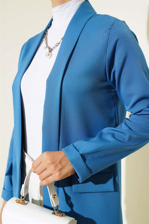 Long Sleeve Folded Jacket Indigo