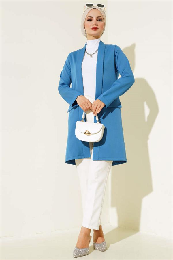 Long Sleeve Folded Jacket Indigo
