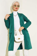 Long Sleeve Folded Jacket Emerald
