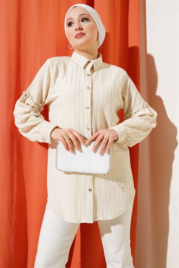 Arm Stone Tree Bark Shirt Beige
