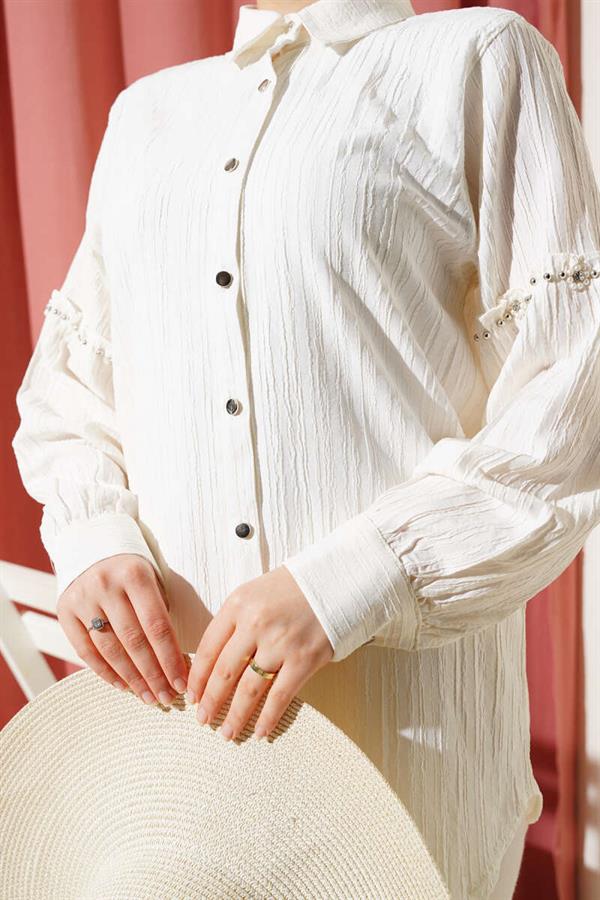 Arm Stone Tree Bark Shirt Ecru
