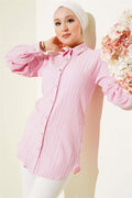 Sleeve Stone Tree Bark Shirt Pink