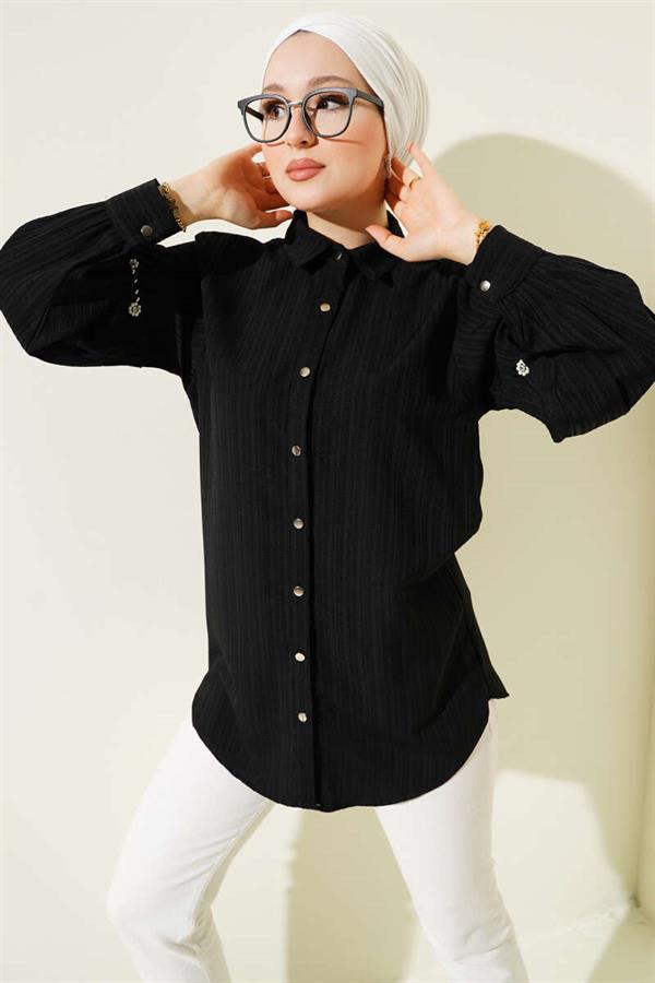 Arm Stone Tree Bark Shirt Black