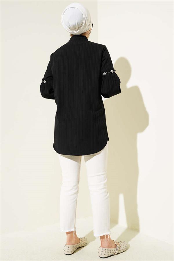 Arm Stone Tree Bark Shirt Black