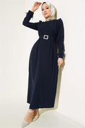 Belted Dress with Feathered Sleeves Parliament