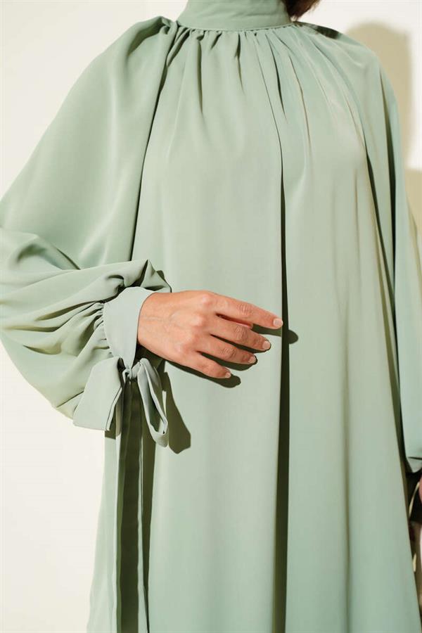 Tied Sleeve 2 Piece Set, Almond Green