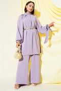 2 Piece Set with Tied Sleeves, Lilac