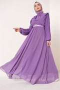Pleated Sleeve Dress Lilac