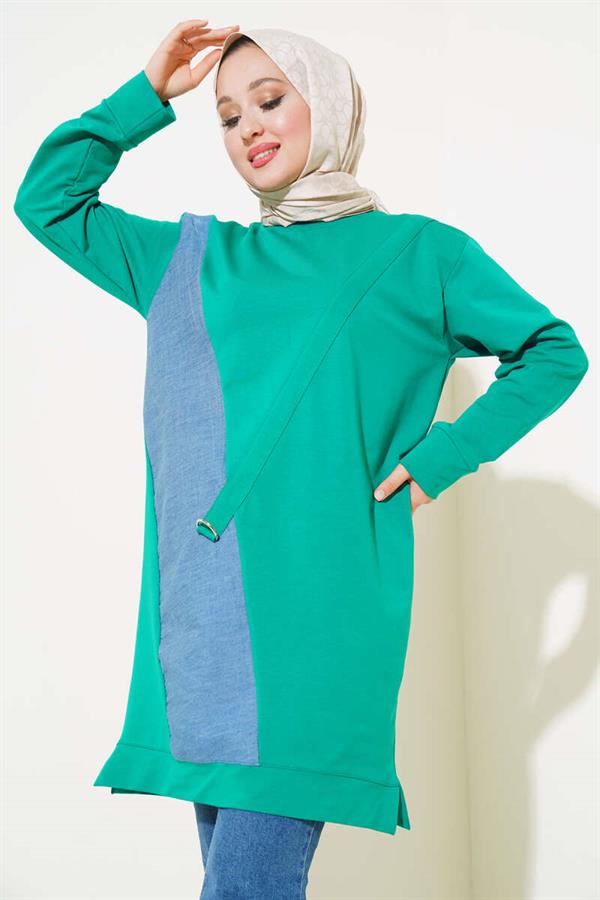 Denim Garni Detail Tunic Benetton