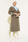 Denim Garnish Epaulette Trench Coat Khaki